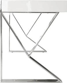 Biurko z białego drewna i chromowanej stali 3014 ANGEL CERDA