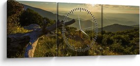 Obraz - Widok na otoczenie (z zegarem) (90x30 cm)