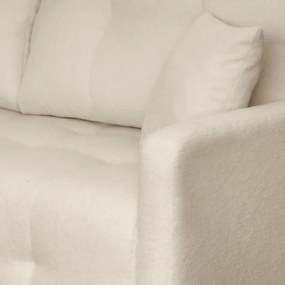 Sofa z Funkcją Spania SEUL Rozkładana Dwuosobowa Beżowa Boucle Nowoczesna