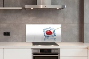 Szkło do Kuchni na Ścianę Kostka Lodu z Wiśnią