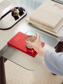 Bordowy stolik ze szklanym blatem 55x105 cm Kob – noo.ma