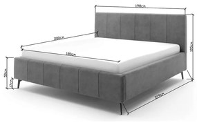 Zielone tapicerowane łóżko dwuosobowe ze schowkiem i stelażem 180x200 cm Lizzano – Meise Möbel