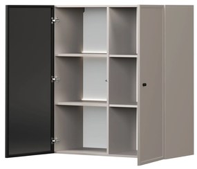 Witryna wisząca Lorini do salonu 100 cm - kaszmir / czarny uchwyt