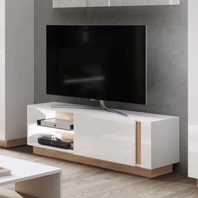 Szafka RTV stojąca ARCETTO 138,1 cm do Salonu pod Telewizor - Biały
