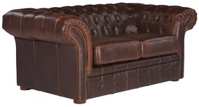 Kanapa 2-osobowa CLOTAIRE  typu chesterfield z postarzanej skóry