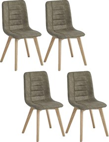 Zestaw 4 krzeseł do jadalni - tkanina i metal - taupe - VIRANA