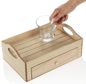 Taca do serwowania z szufladą na herbatę TEABOX 30x20 cm