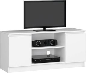 Szafka RTV AKORD Biała 120 cm 2 drzwi kolor Biały mat 2 półki 120x40x55 cm