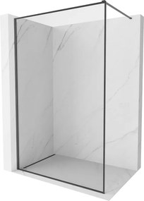 Mexen Kioto-XF ścianka prysznicowa Walk-in z ramką 130 x 202 cm, transparent 10 mm, gun gray szczotkowany - 800-130-104-66-00-X