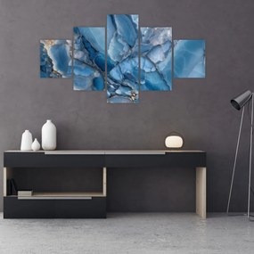 Obraz - Niebieski zróżnicowany marmur (125x70 cm)