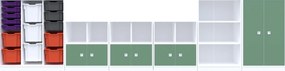 Zestaw mebli szkolnych do klas 1-3 Blox Colours 8, fronty pastelowe zielone