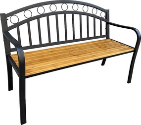 Ławka ogrodowa ARUM z lakierowanego drewna stalowe nogi szerokość 127 cm