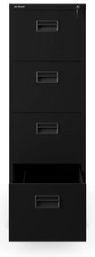 Metalowa szafa kartotekowa SARA V4, 460 x 1320 x 620 mm, czarna