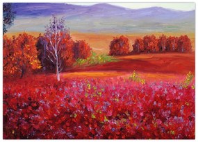 Obraz czerwonego krajobrazu (70x50 cm)