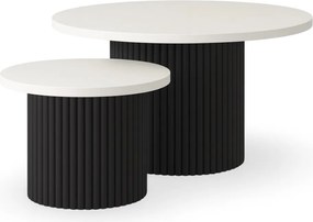 Zestaw okrągłych stolików Pico 2w1 - 75 i 58 cm, podstawa czarna