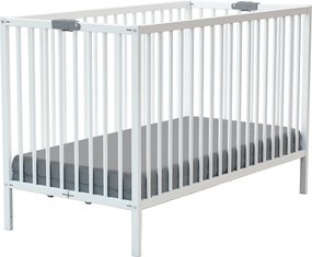 Składane drewniane łóżeczko dziecięce FLEX 60 x 120 cm BIAŁE