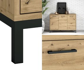 Komoda z półkami Nevio 10, dąb artisan