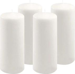 Zestaw słupkowych świec, 25 cm, Ø 10 cm, biały, 4 sztuki.
