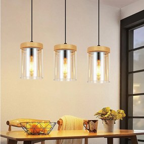 Vintage Glass 3-Flame Dining Table Pendant Light E27 Lampa wisząca do salonu