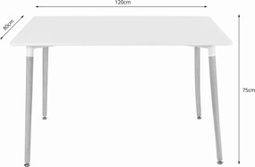 PROMOCJA Biały stół jadalniany ADRIA 120x80 cm II. jakość