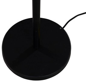 Lampa podłogowa czarna z brązowym aksamitnym abażurem 40cm - Simplo klasyczny/Antyczny Oswietlenie wewnetrzne