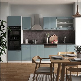 Zabudowa kuchenna niebiesko-szary 300x46x81.6 r-line