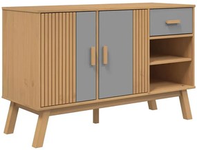 Komoda sosnowa z drzwiczkami i szufladą brązowy + szary F7-W62