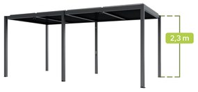 PERGOLA OGRODOWA LUXE 5.8x3x2.3M ALUMINIOWA Z OŚWIETLENIEM LED ANTRACYT