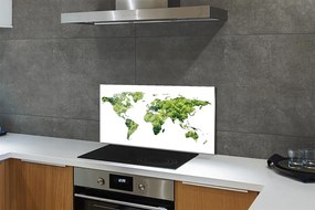 Szkło Ozdobne do Kuchni Zarys Mapy na Zielonej Trawie