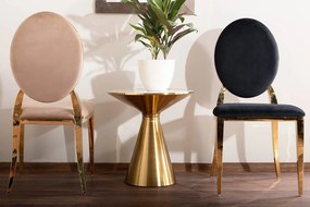 Stolik pomocniczy glamour z ceramicznym blatem w połysku Aries