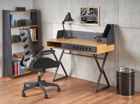 Industrialne gamingowe biurko dąb złoty D1-C56