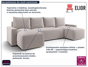 Jasnobeżowy narożnik z funkcją spania i pojemnikiem N9-P05