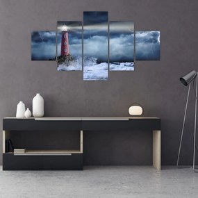 Obraz - Latarnia morska na klifie (125x70 cm)
