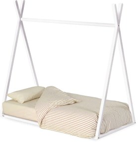 Białe łóżko dziecięce w kształcie domku z drewna bukowego 70x140 cm Maralis – Kave Home