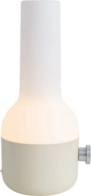 Zestaw 2 lamp stołowych zewnętrznych beżowych z białymi, z wbudowanymi akumulatorowymi diodami LED - Haard