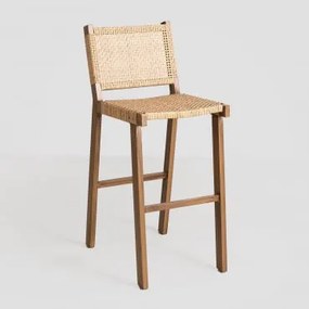 Zestaw 2 Wysokich Stołków Ogrodowych Z Wikliny Syntetycznej (75 Cm) Ori Miel - Sklum