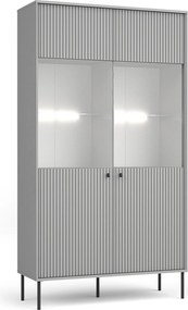 Masseno Witryna NIMB 191,2 x 105,5 cm do Salonu stojąca Szara
