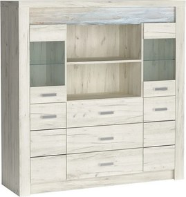 Komoda ZERI - Dąb biały / 137 cm / 3 szuflady