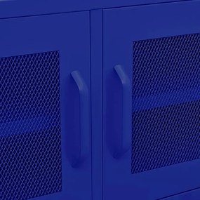 Niebieska stalowa szafka RTV na nóżkach E2-F10