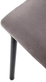 Krzesło tapicerowane K577 VELVET szare/czarne HALMAR