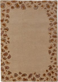Dywan z mieszanki wełny tkany ręcznie w naturalnym kolorze 160x230 cm Leopard Frame – Flair Rugs