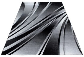 Dywan nowoczesny Parma czarny linie 80 cm x 150 cm
