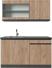 Pojedyncza kuchnia złoty dąb power/antracyt 140x60x81.6 r-line