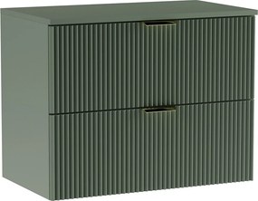 Szafka pod umywalkę WENA, ryflowane fronty, Willy, 80x60x47 cm, Szałwiowa