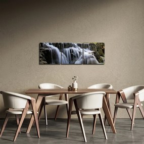 Obraz - Kaskady wodospadów (z zegarem) (90x30 cm)