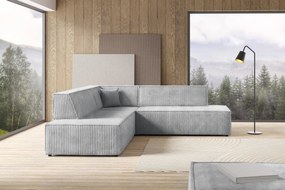 Masseno Narożnik TESSO z funkcją spania i pojemnikiem na pościel Narozniki L, Rozkładana sofa - Szary, TILIA 86