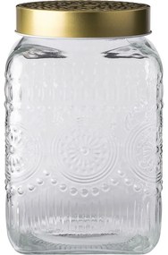 Altom Zestaw szklanych pojemników z złotą pokrywką Daisy 2,2 l, 4 szt., 2,2 l