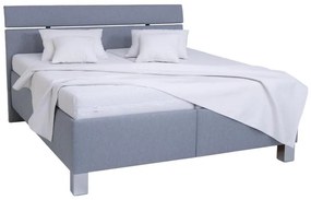 Tapicerowane łóżko z materacem i pojemnikiem na pościel ALIS 180x200 cm jasnoszare