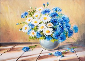 Malowany obraz wazonu z kwiatami (70x50 cm)