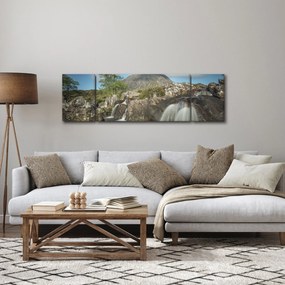 Obraz wodospadów i gór (170x50 cm)